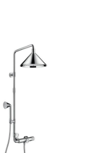 Bild von AXOR Showers/Front Showerpipe mit Thermostat und Kopfbrause 240 2jet, Art.Nr. 26020000