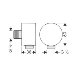 Bild von AXOR Starck Fixfit Schlauchanschluss Round, Art.Nr. 27451000