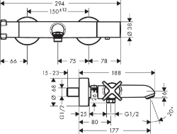 Bild von AXOR Citterio E Wannenthermostat Aufputz, Art.Nr. 36140000