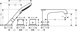 Bild von AXOR Citterio E 4-Loch Wannenrandarmatur mit Thermostat, Art.Nr. 36411000