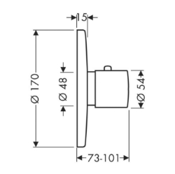 Bild von AXOR Uno Thermostat 43 l/min Unterputz, Art.Nr. 38375000