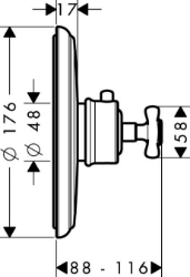 Bild von AXOR Montreux Thermostat 43 l/min Unterputz, Art.Nr. 16810000