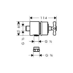 Bild von AXOR Montreux Fixfit Stop Schlauchanschluss mit Abstellventil, Art.Nr. 16882000