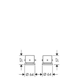 Bild von AXOR Starck 2-Loch Wannenrandthermostat, Art.Nr. 10480000