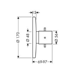 Bild von AXOR Starck Thermostat Highflow 59 l/min Unterputz, Art.Nr. 10715000