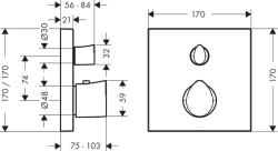 Bild von AXOR Starck Organic Thermostat Unterputz mit Ab- und Umstellventil, Art.Nr. 12716000