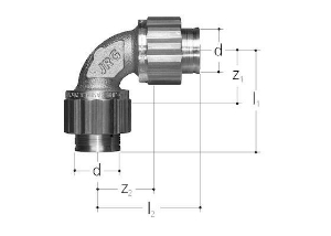 Bild von JRG Sanipex Bogen 90°, d  (mm) :20, Art.Nr. : 5520.020