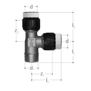 Bild von JRG Sanipex MT T-Stück mit Aussengewinde,  d-d  (mm) :16 ‐ 16, Art.Nr. : 4655.100