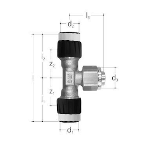 Bild von JRG Sanipex MT T-Stück mit Stecknippel,  d-d  (mm) :16 ‐ 16, Art.Nr. : 4616.116
