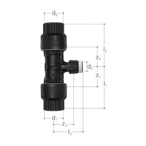 Bild von JRG Sanipex MT T-Stück reduziert,  d-d-d  (mm) :63 - 32 - 63, Art.Nr. : 4652.638