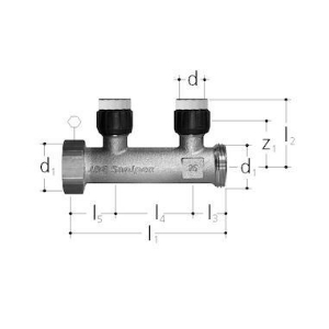 Bild von JRG Sanipex MT Verteiler 2-fach,  d  (mm) :16, Art.Nr. : 4640.216