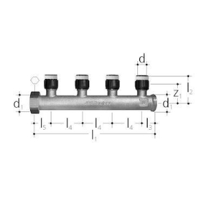 Bild von JRG Sanipex MT Verteiler 4-fach,  d  (mm) :16, Art.Nr. : 4640.416