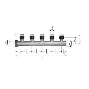 Bild von JRG Sanipex MT Verteiler 5-fach,  d  (mm) :16, Art.Nr. : 4640.516