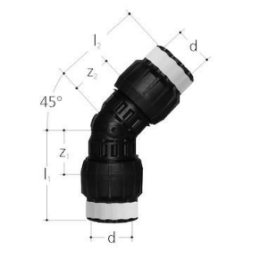 Bild von JRG Sanipex MT Winkel 45°,  d  (mm) :26, Art.Nr. : 4676.026