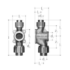 Bild von JRG Sanipex T-Stück mit Flansch, GN  (inch) :1∕2, , Art.Nr. : 5536.710