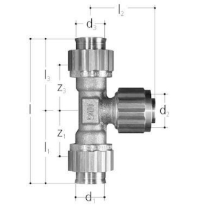 Bild von JRG Sanipex T-Stück mit Stecknippel,  d-d  (mm) :16 ‐ 16, , Art.Nr. : 5529.116