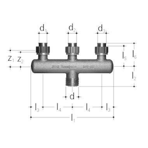 Bild von JRG Sanipex UP-Verteiler 3-fach, d-d-d 12 - 16 - 12(mm), Art.Nr. : 5425.010