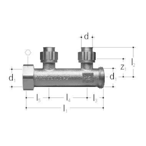 Bild von JRG Sanipex Verteiler 2-fach, d 16mm, Art.Nr. : 5421.016