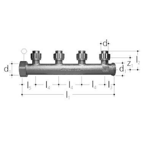 Bild von JRG Sanipex Verteiler 4-fach, d 16mm, Art.Nr. : 5423.016