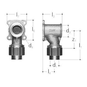 Bild von JRG Sanipex Winkel mit Flansch,  d  (mm) :16, Art.Nr. : 5535.710