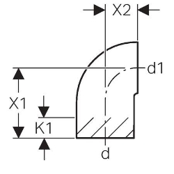 Bild von  Geberit PE Bogen 90° reduziert,  DN:56 / 50, d[mm]:56, d1[mm]:50 , Art.Nr. : 363.062.16.1