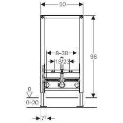 Bild von Geberit Duofix Element für Bidet, 98 cm, universell, Art.Nr. : 111.541.00.1