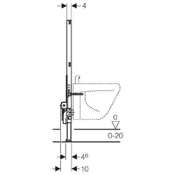 Bild von Geberit Duofix Element für Bidet, 98 cm, universell, Art.Nr. : 111.541.00.1