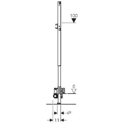 Bild von Geberit Duofix Element für Dusche, 130 cm, mit Wandablauf, Wandarmatur Aufputz, für Estrichhöhe am Einlauf 65–90 mm, Art.Nr. : 111.589.00.1