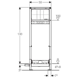 Bild von Geberit Duofix Element für Dusche, 130 cm, mit Wandablauf, Wandarmatur Unterputz, für Estrichhöhe am Einlauf 65–90 mm, Art.Nr. : 111.585.00.1