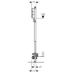 Bild von Geberit Duofix Element für Dusche, 130 cm, mit Wandablauf, Wandarmatur Unterputz, für Estrichhöhe am Einlauf 65–90 mm, Art.Nr. : 111.585.00.1