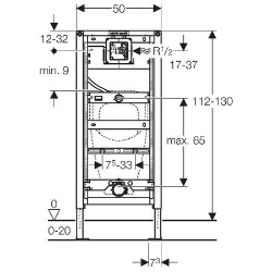 Bild von Geberit Duofix Element für Urinal, 112–130 cm, universell, Art.Nr. : 111.621.00.1