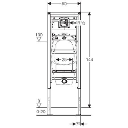 Bild von Geberit Duofix Element für Urinal, 144 cm, Tamaro, Art.Nr. : 111.615.00.1