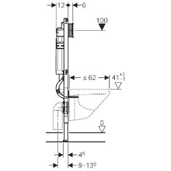 Bild von Geberit Duofix Element für Wand-WC, 112 cm, mit Sigma Unterputzspülkasten 12 cm, Art.Nr. : 111.309.00.5