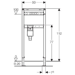 Bild von Geberit Duofix Element für Waschmaschine, 112 cm, Wandarmatur Aufputz, mit Unterputzsiphon, Art.Nr. : 111.773.00.1