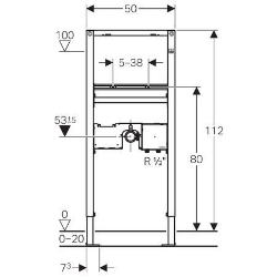 Bild von Geberit Duofix Element für Waschtisch, 112 cm, Standarmatur mit Unterputzfunktionsbox, Art.Nr. : 111.552.00.1