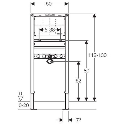 Bild von Geberit Duofix Element für Waschtisch, 112–130 cm, Wandarmatur Unterputz, Art.Nr. : 111.498.00.1