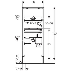 Bild von Geberit Duofix Element für Waschtisch, 130 cm, Wandarmatur mit Unterputzfunktionsbox, Art.Nr. : 111.559.00.1