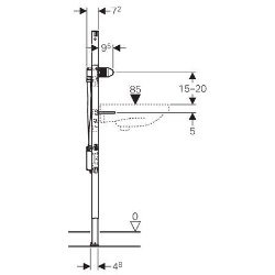 Bild von Geberit Duofix Element für Waschtisch, 130 cm, Wandarmatur mit Unterputzfunktionsbox, Art.Nr. : 111.559.00.1