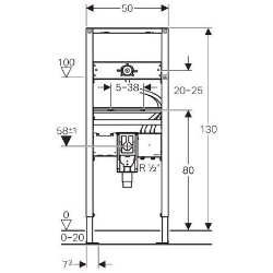 Bild von Geberit Duofix Element für Waschtisch, 130 cm, Wandarmatur mit Unterputzfunktionsbox, mit Unterputzsiphon, Art.Nr. : 111.564.00.1