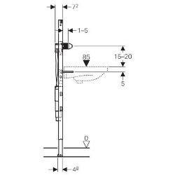 Bild von Geberit Duofix Element für Waschtisch, 130 cm, Wandarmatur mit Unterputzfunktionsbox, mit Unterputzsiphon, Art.Nr. : 111.564.00.1