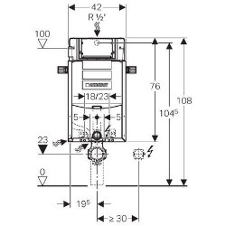 Bild von Geberit Kombifix Element für Wand-WC, 108 cm, mit Sigma Unterputzspülkasten 12 cm, Art.Nr. : 110.349.00.5