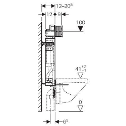 Bild von Geberit Kombifix Element für Wand-WC, 108 cm, mit Sigma Unterputzspülkasten 12 cm, Art.Nr. : 110.349.00.5