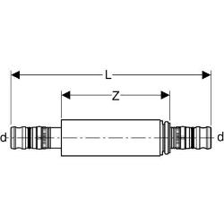 Bild von Geberit Mepla Langkupplung, DN 15, d 20 mm, Art.-Nr. 602.575.00.5