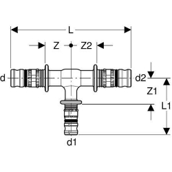 Bild von Geberit Mepla T-Stück reduziert, DN 15 / 15 / 12, d 20 mm, Art.-Nr. 622.312.00.5