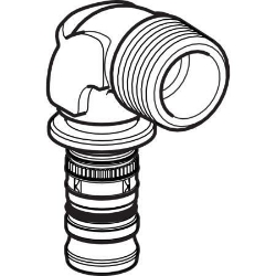 Bild von Geberit Mepla Übergangsbogen 90° mit Aussengewinde, DN 12 / 15, d 16 mm, Art.-Nr. 601.252.00.5