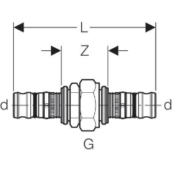 Bild von Geberit Mepla Verschraubung, DN 50, d 63 mm, Art.-Nr. 607.571.00.5