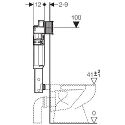 Bild von Geberit Sigma Unterputzspülkasten 12 cm, 6 / 3 Liter, Art.Nr. : 109.330.00.5