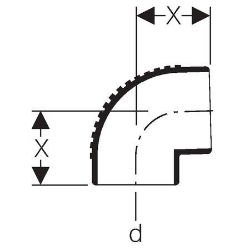 Bild von Geberit Silent-db20 Bogen 88.5°,  DN:70, d[mm]:75, X[cm]:7.5, Art.Nr. : 307.880.14.1
