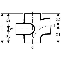 Bild von Geberit Silent-db20 Schachtbogenabzweig 88.5° rechts,  DN:100 / 100 / 70, d[mm]:110, d1[mm]:110, Art.Nr. : 310.171.14.1