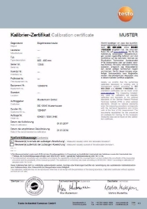 Bild von Testo Kalibrierung relative Feuchte Anzahl Kalibrier Punkte  3, Art.Nr. : 0520 0106 3